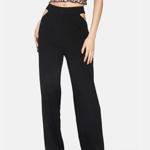 black tie back pants